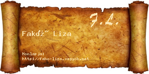 Fakó Liza névjegykártya